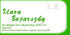 klara bojarszky business card